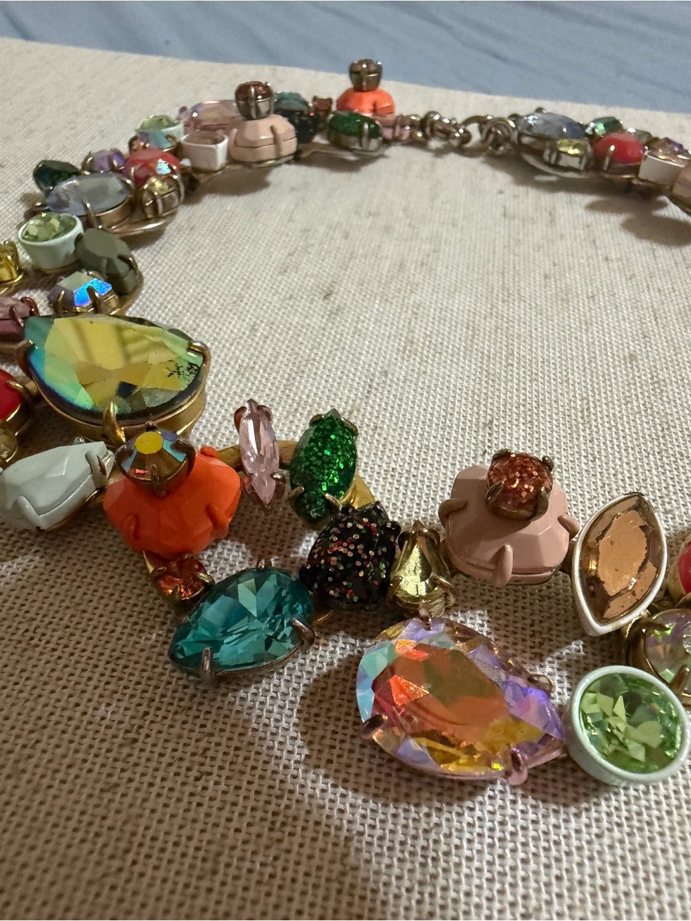 J. Crew Multicolor Crystal Wreathe Floral Brulee Statement Necklace - Picture 7 of 14